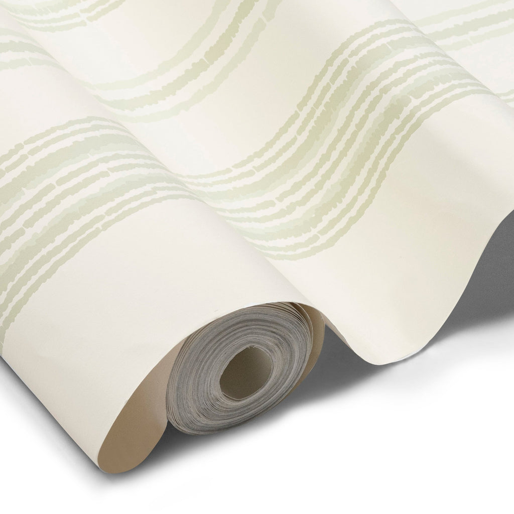 Boxwood Stripe Wallpaper Sage Brush Green