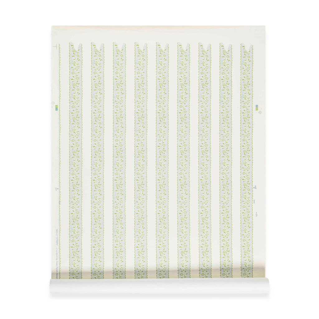 Dolly Stripe Wallpaper Lettuce Green