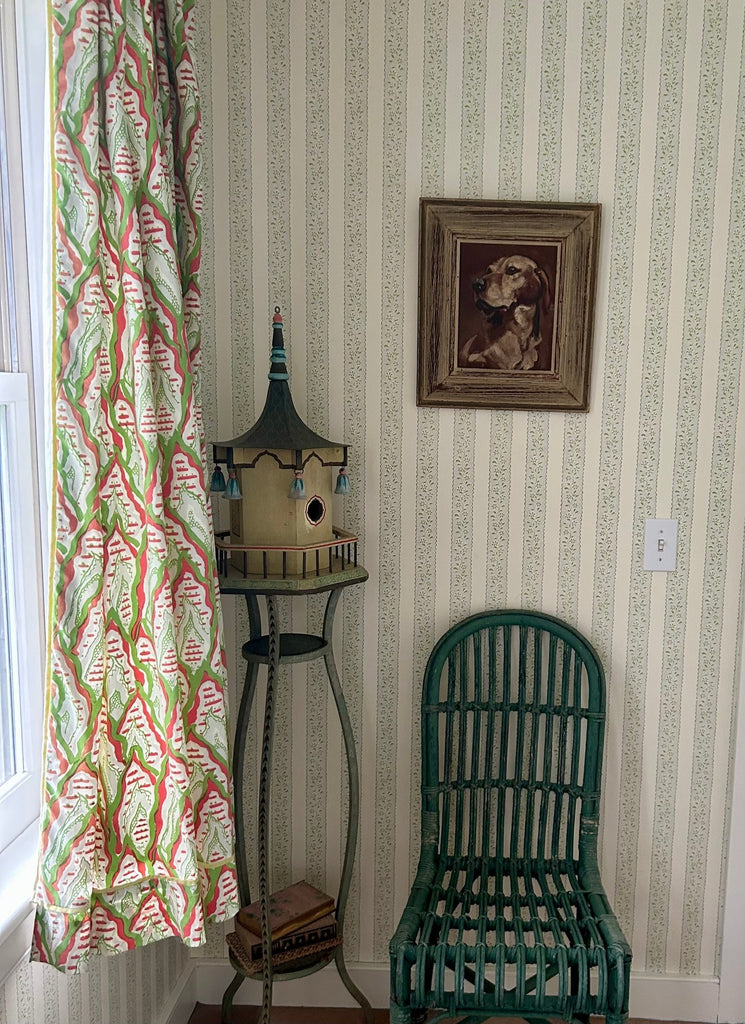 Dolly Stripe Wallpaper Lettuce Green