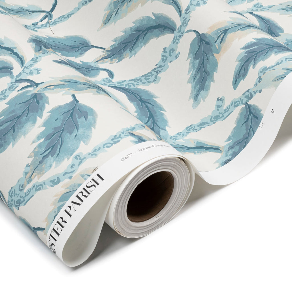 Palm Grove Wallpaper Blue