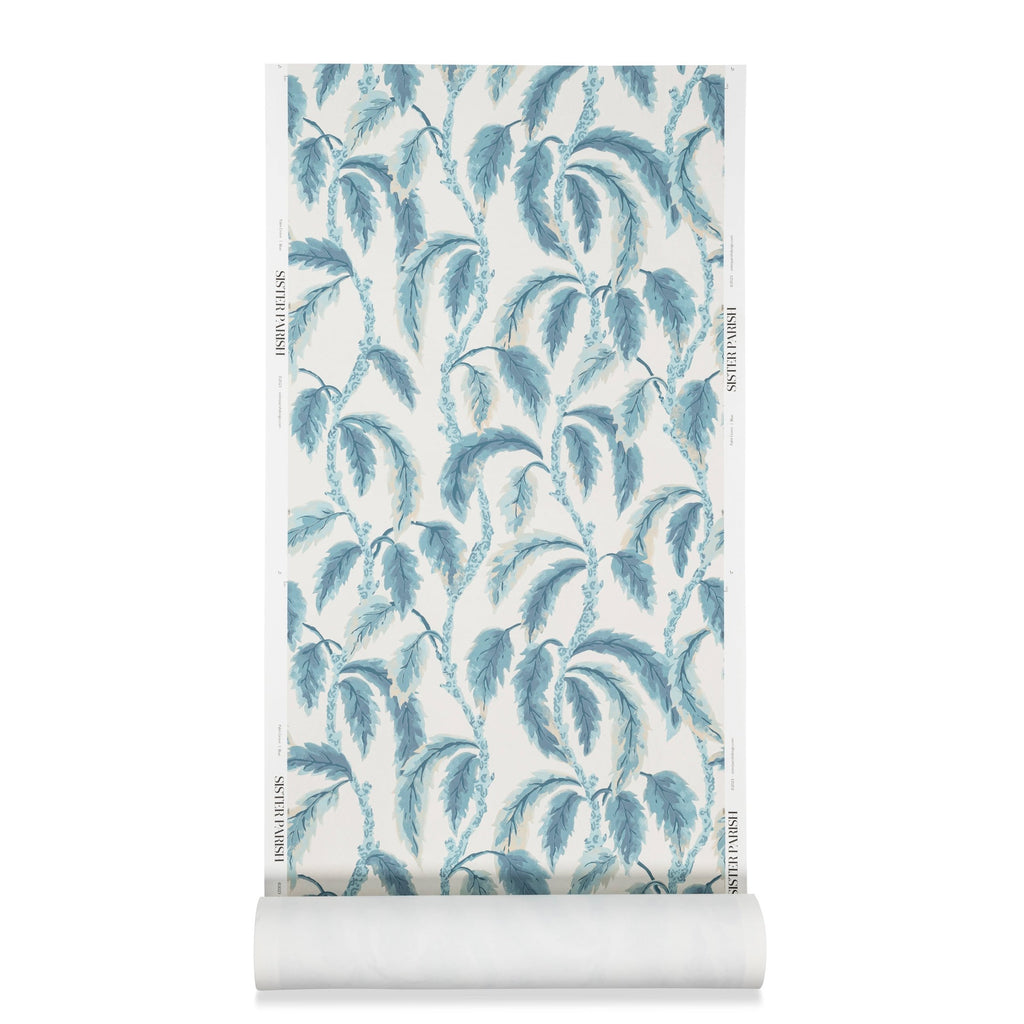 Palm Grove Wallpaper Blue