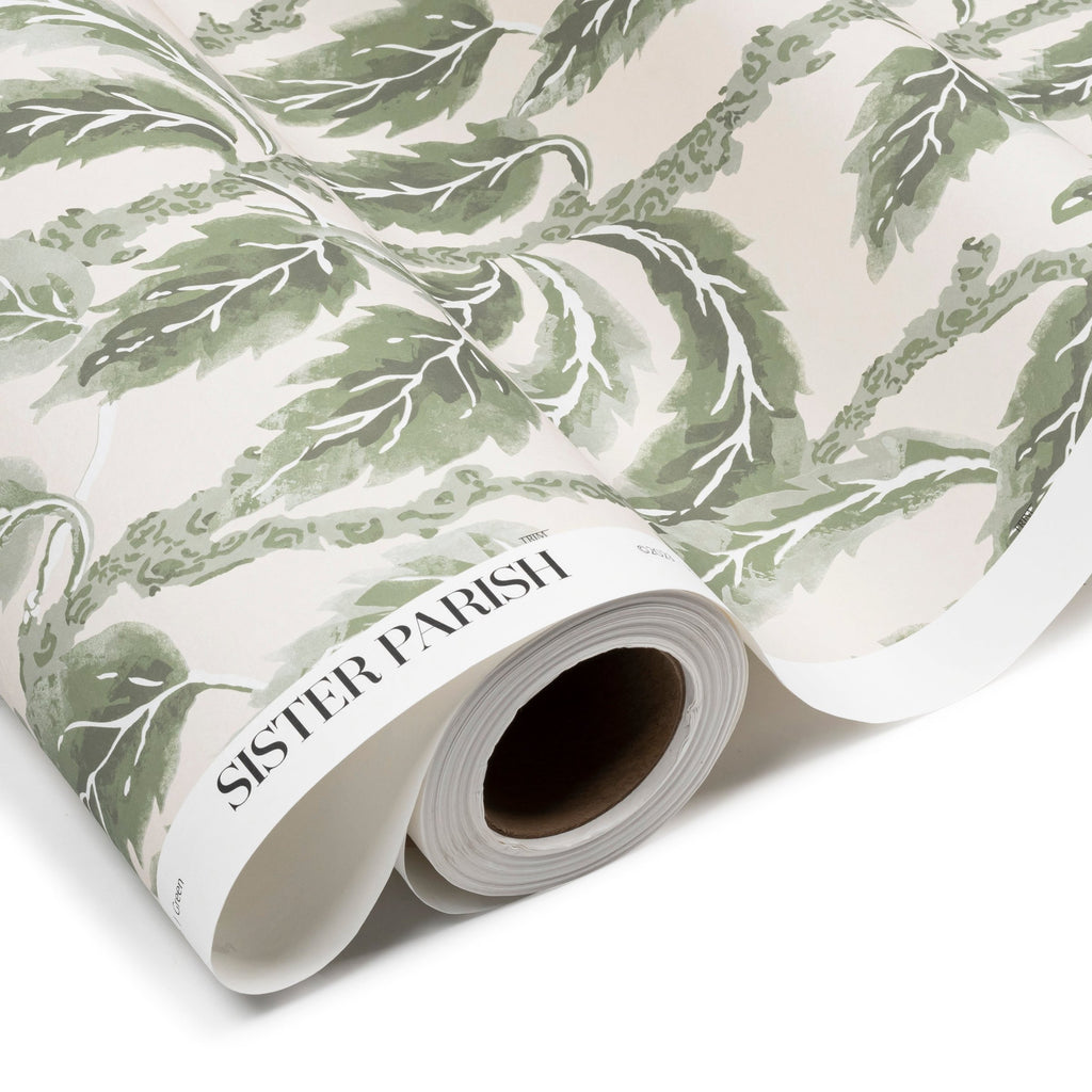 Palm Grove Wallpaper Green