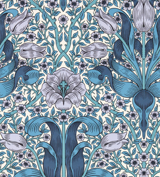 Spring Thicket Wallpaper Lilac Indigo | William Morris