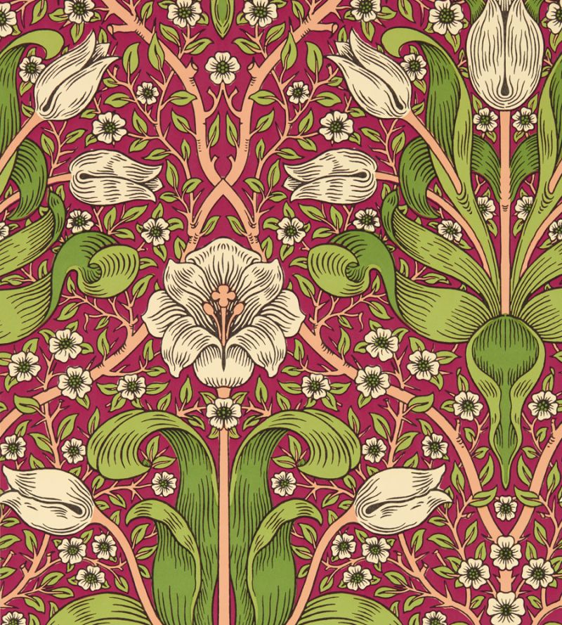 Spring Thicket Wallpaper Cherry Maraschino | William Morris