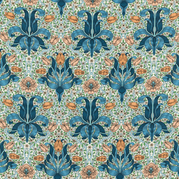 Spring Thicket Paradise Blue/Peach | Morris & Co.