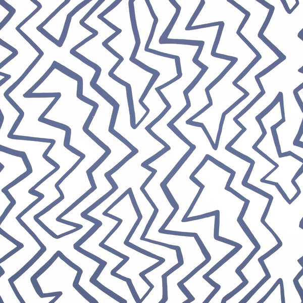 Staccato On Vinyl - Blueberry On White Wallcovering | Phillipe Romano
