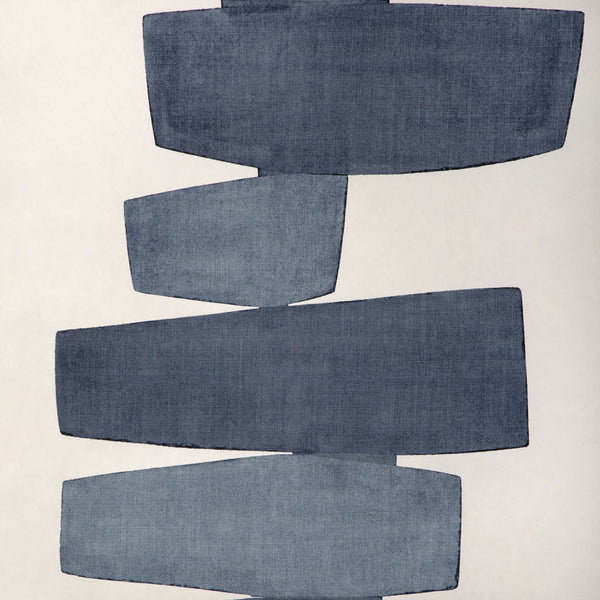Stacked Wp - Indigo Wallcovering | Kravet Couture