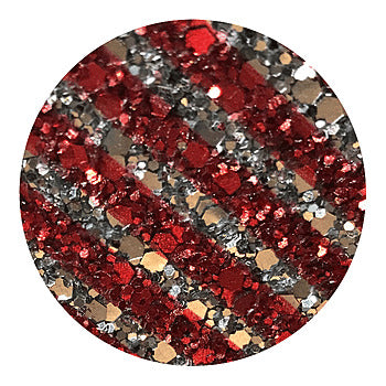 Candy Stripe Glitter - Red On Silver | Glitter Walls