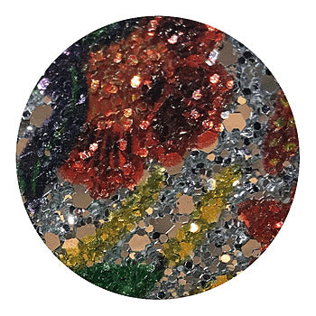 Bloom Glitter - Multi On Silver | Glitter Walls