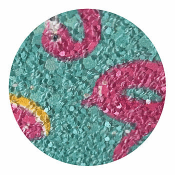 Flamingo Glitter - Pink On Teal | Glitter Walls