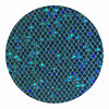 GLM-4149-SAMPLE Fishnet Sequin Glitter Wallcovering White Blue Hologram designer-wallcoverings-los-angeles