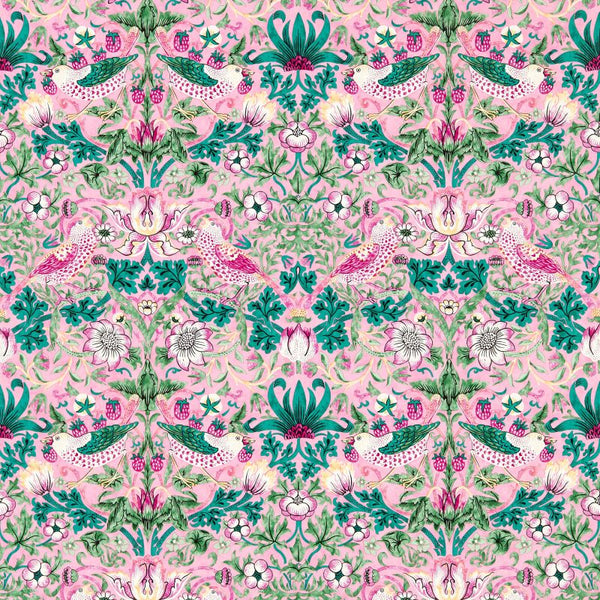 Strawberry Thief Strip Miami Wallcovering | William Morris