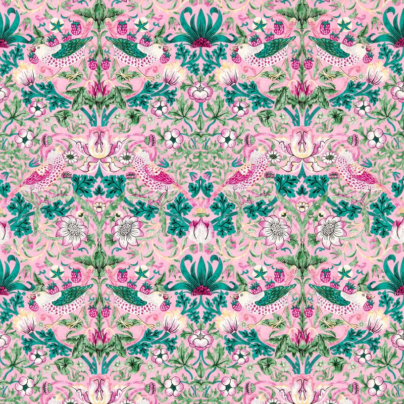 Strawberry Thief Wallpaper Strip Miami | William Morris