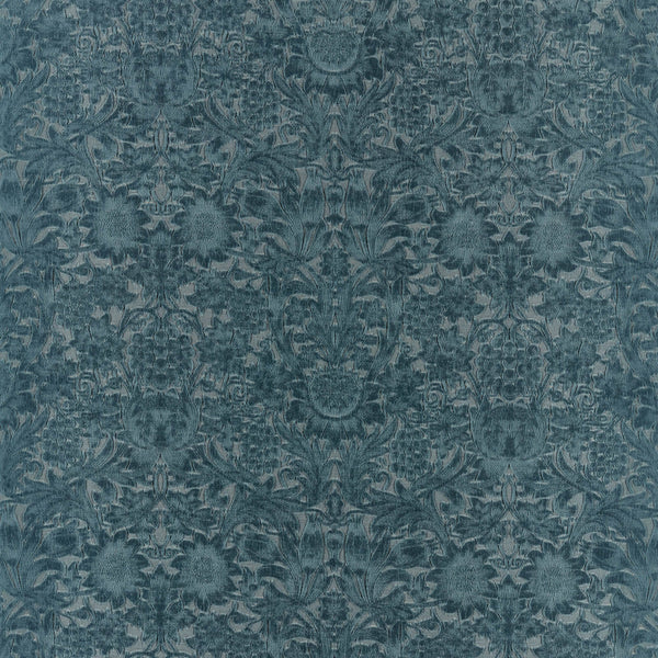 Sunflower Caffoy Velvet Webbs Blue | Morris & Co.