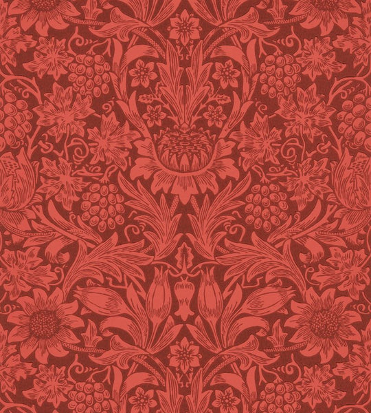 Sunflower Wallpaper Red  | William Morris
