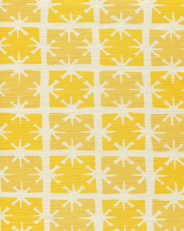Georgia Small Scale Sunflower Yellow on Tint Screen Printed Fabric | China Seas