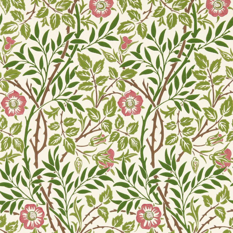 Sweet Briar Wallpaper Rose Boughs | William Morris