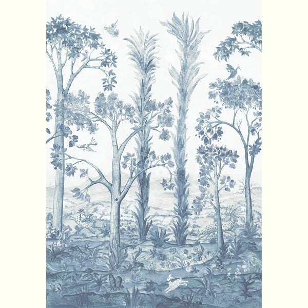 Tall Trees - Delft Blue Wallcovering | Phillipe Romano