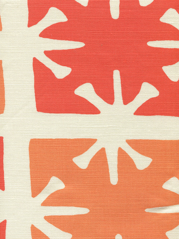 Georgia Large Scale New Shrimp Orange on Tint Screen Printed Fabric | China Seas