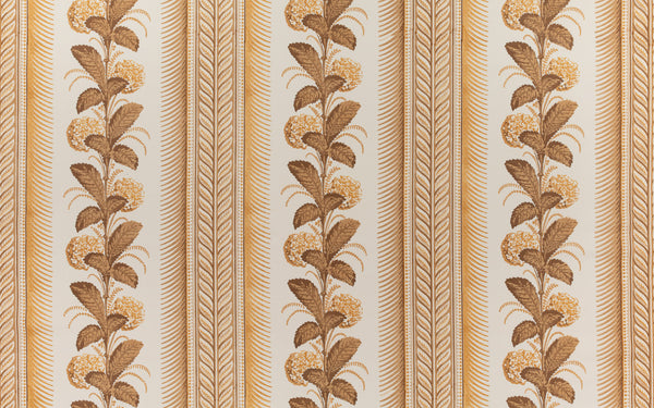 Climbing Hydrangea Fabric, Taupe on Light Tint Wallcoverings | Quadrille