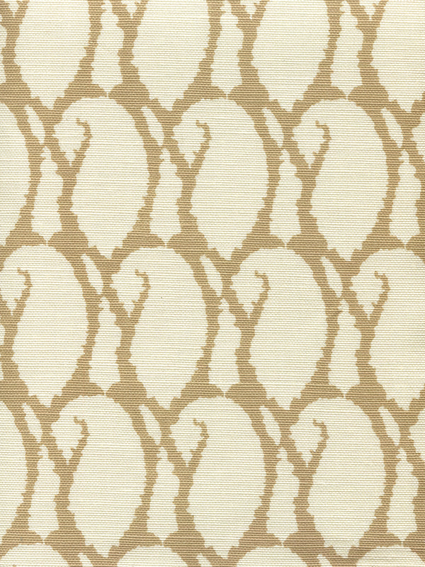 Carna Taupe on Tint Screen Printed - Beige Fabric | China Seas