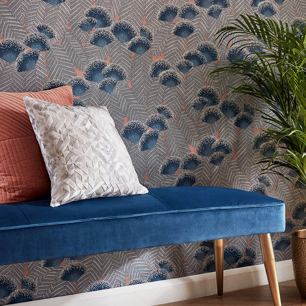 Clarice Soft - Blue Wallcovering | 1838 Wallcoverings