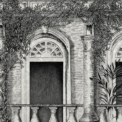 The	Architecture Architecture Green - Light Gray Wallcovering | Brand McKenzie