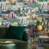 The Art Deco Hills Teal & Fushia Wallpaper | Brand McKenzie