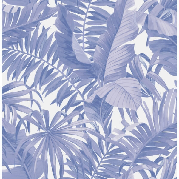 The title is already in English. Periwinkle Maui Leaf Peel and Stick Wallcovering | Jeffrey Stevens - Image 2
