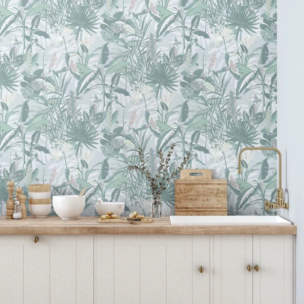 The Tropics Deep Blue - Dark Blue Wallcovering | Brand McKenzie