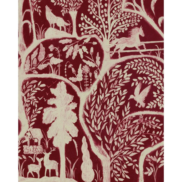 The Enchanted Woodland - Taupe, Burgundy Wallcovering | Mind the Gap