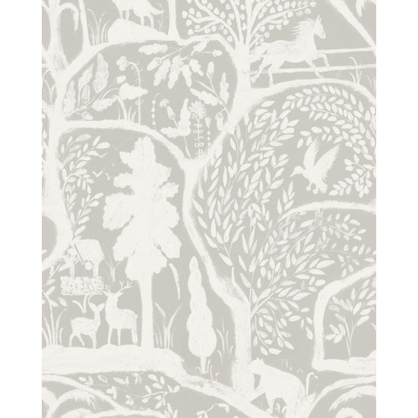 The Enchanted Woodland Solstice - White, Grey Wallcovering | Mind the Gap