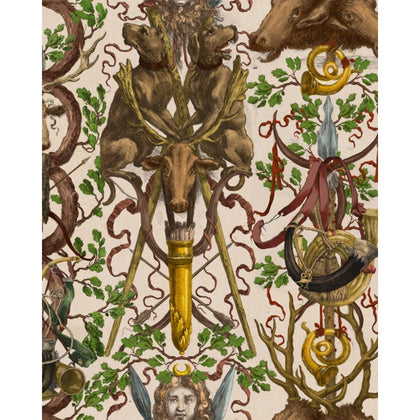The Ganghofer Hunt - Taupe, Green, Red, Brown Wallcovering | Mind the Gap