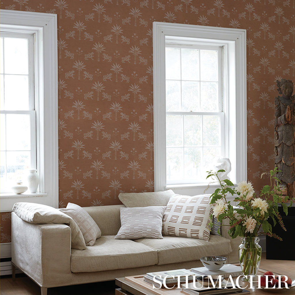 TIGER PALM SILHOUETTE MEDITERRANEAN SPICE | Schumacher - Image 10