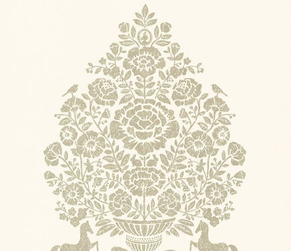 Till Cream President Damask Wallcovering