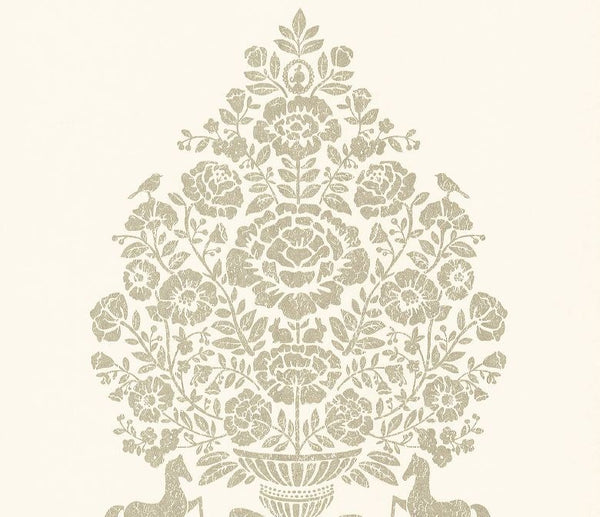 Till Cream President Damask Wallcovering