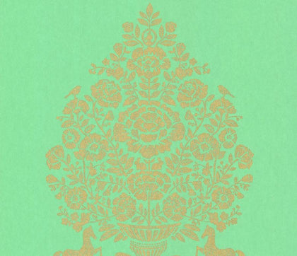 Till Turquoise President Damask Wallcovering