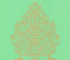 Till Turquoise President Damask Wallcovering swatch
