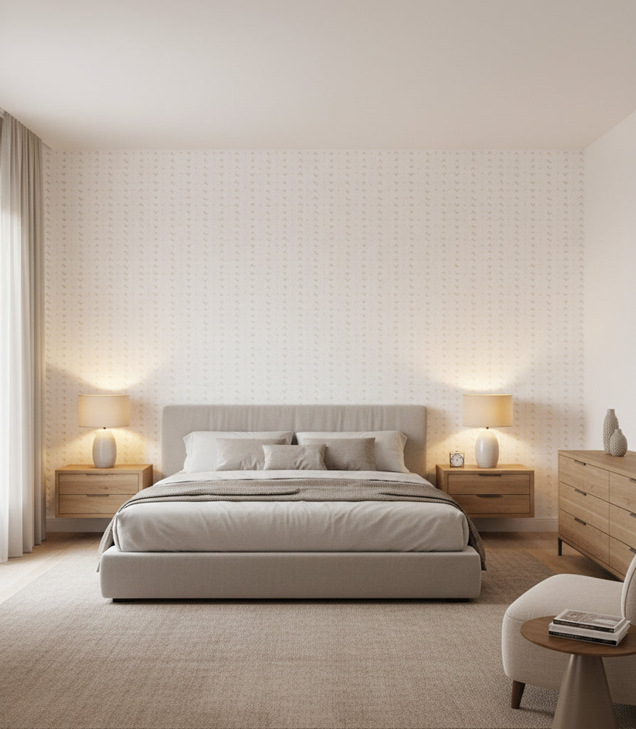 Titik Wp Linen | Caroline Cecil Textiles - bedroom room setting