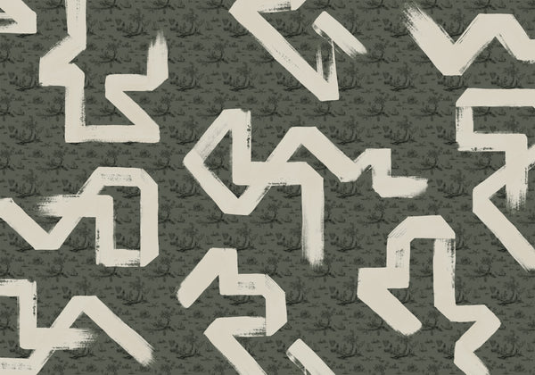 Toile Strokes Green Wallcovering | Tres Tintas
