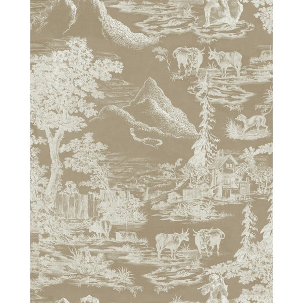 Toile Du Tyrol Taupe - Taupe, Beige Wallcovering | Mind the Gap