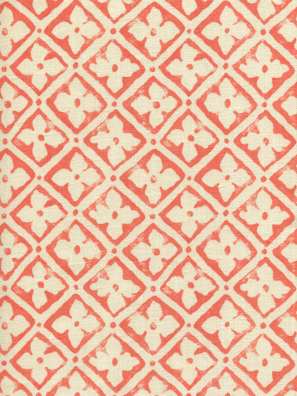 Puccini, Tomato on Tinted Linen Wallcoverings | Quadrille
