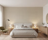 Toscana Taupe Linen Grasscloth Wallcovering | Fentucci - bedroom room setting