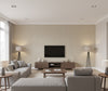 Toscana Taupe Linen Grasscloth Wallcovering | Fentucci - living room room setting