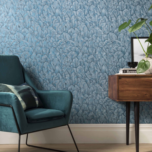 Tranquil Lagoon - Blue Wallcovering | 1838 Wallcoverings