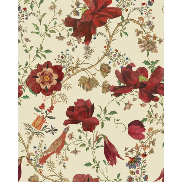 Transsilvaniae Florilegium - Taupe, Green, Red Wallcovering | Mind the Gap