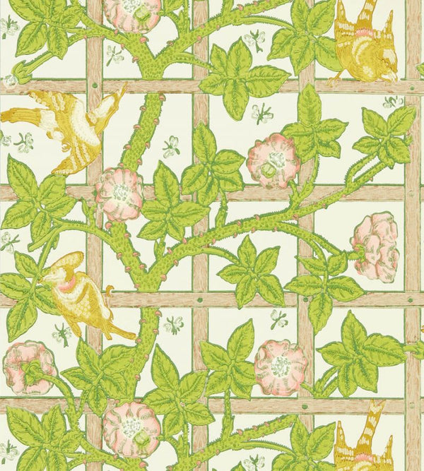 Trellis Summer Yellow Wallcovering | William Morris