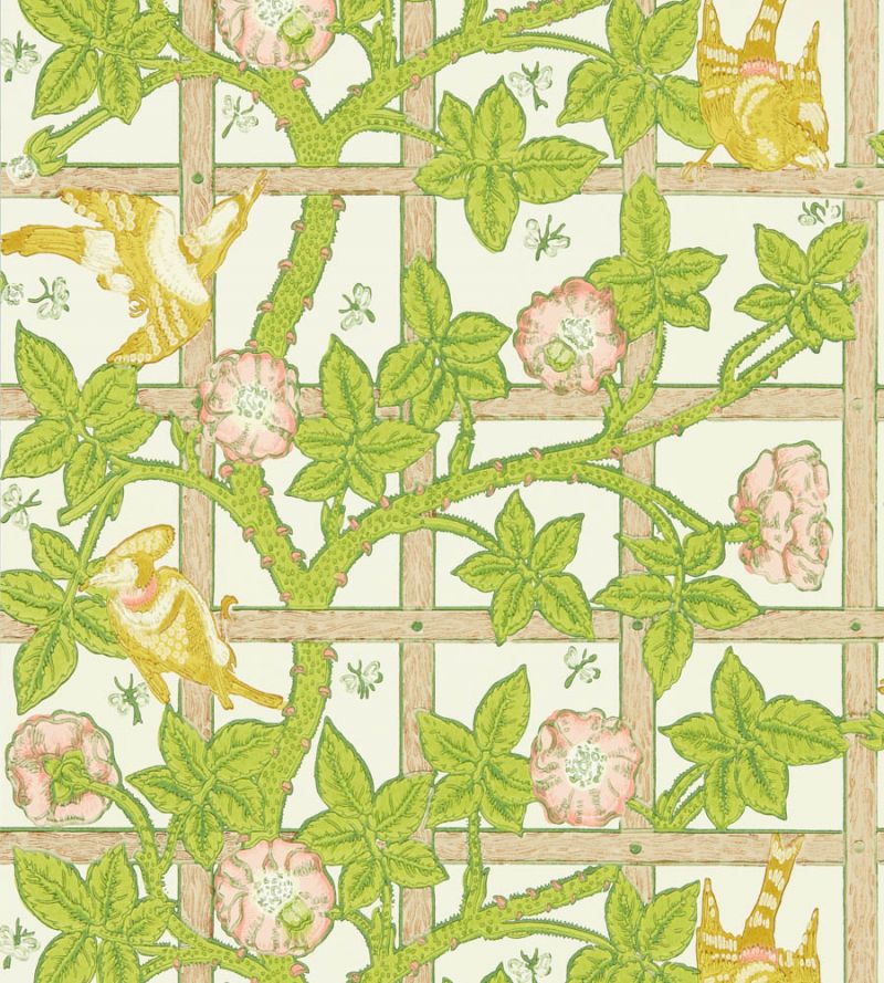 Trellis Wallpaper Summer Yellow  | William Morris