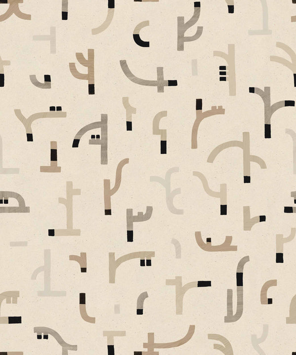 Tribal Tongue Beige Wallcovering | Tres Tintas