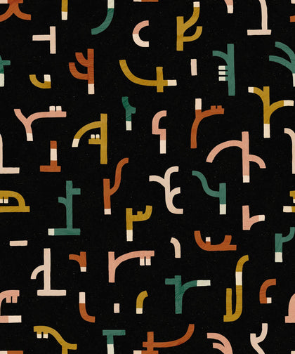 Tribal Tongue Black Wallcovering | Tres Tintas